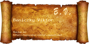 Beniczky Viktor névjegykártya