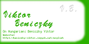 viktor beniczky business card